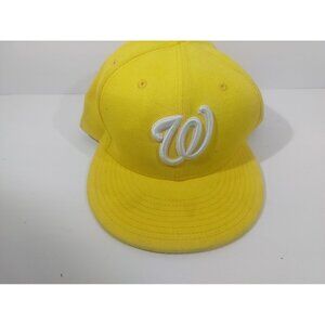 New Era Yellow Washington Nationals Hat 7 5/8 Used